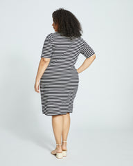 Belle Breton Stripe Jersey Dress - Black/White Stripe