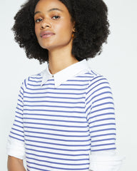 Belle Breton Stripe Jersey Dress - White/Classic Navy Stripe
