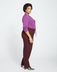 Smart Signature Ponte Pants Long - Black Cherry