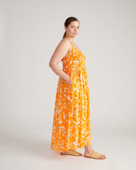 Harmony Voile Dress - Petal Palette Print in Arancia