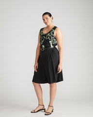 Cooling Stretch Cupro Bermuda Shorts - Black