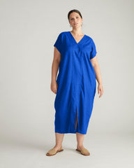 Cabana Linen Kaftan - Ultramarine