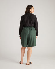 Seaport Tailored Linen Short - Luscious Green