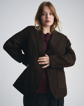 Kidjo Tailored Wool Jacket - Black/Brown Herringbone