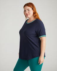 Tee Rex - Navy with Aventurine/White Trim
