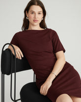 Belle Breton Stripe Jersey Dress - Solid Black Cherry