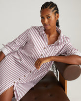 Odeon Stretch Poplin Shirtdress - Lilac Multi Stripe
