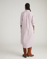Odeon Stretch Poplin Shirtdress - Lilac Multi Stripe
