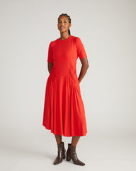 Devi Liquid Jersey Dress - Lipstick