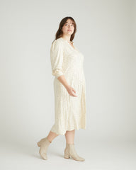 Gramercy Liquid Jersey Dress - Galactic Print in Ecru