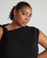 Shoulder Knot Dress - Black