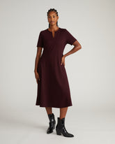 Saskia Ponte Dress - Black Cherry