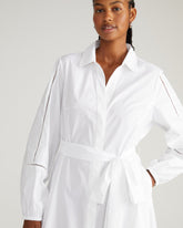 Yuli Stretch Poplin Shirtdress - White