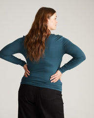 Foundation Long Sleeve Crew Neck Tee - Deep Sea