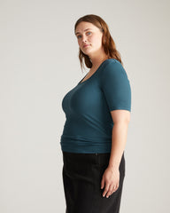 Foundation Short Sleeve Square Neck Tee - Deep Sea