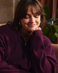 Knitted Mila Zip Hoodie - Acai