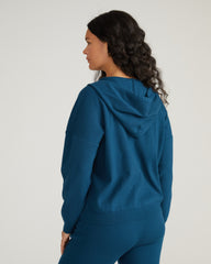 Knitted Mila Zip Hoodie - Deep Teal