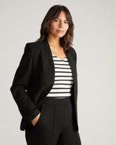 Lennox Collarless Ponte Blazer - Black