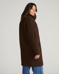 Marlo Cocoon Coat - Black/Brown Herringbone