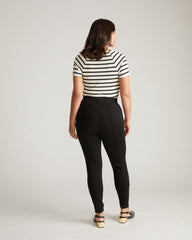 Moro Pintuck Pocket Ponte Pants - Black