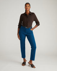 Long Cigarette Ponte Pants - Deep Teal
