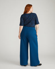 Stephanie Wide Leg Ponte Pants - Deep Teal