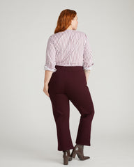 Amaya Ponte Kick Flare Pants - Black Cherry