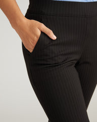 Amaya Ponte Kick Flare Pants - Slate Pinstripe