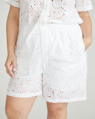 Lulu Cotton Eyelet Shorts - White
