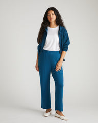 TravelKnit Relaxed Pants - Blue Teal
