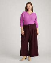 Palais Wide Leg Ponte Pants - Black Cherry