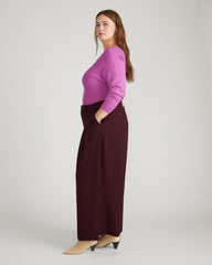 Palais Wide Leg Ponte Pants - Black Cherry