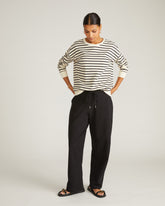Straight Leg French Terry Sweatpants - Black