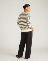 Straight Leg French Terry Sweatpants - Black