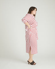 Cooling Stretch Cupro Bias Skirt - Morningstar Print in Red