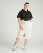 Dakota Denim Skirt - Ecru