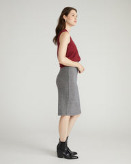 Danube Ponte Skirt - Herringbone Tweed