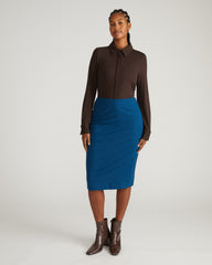 Anya Ponte Skirt - Deep Teal