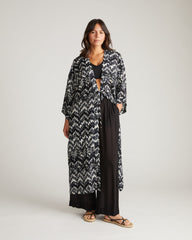 Kiani Voile Robe - Indigo Waterfall Print