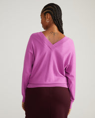 Savvy Fine Knit Sweater Blouse - Purple Vision