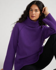 Better-Than-Wool Oversize Turtleneck Sweater - Grape