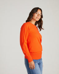 Savvy Fine Knit Crew Sweater - Poppy