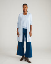 Savvy Double Knit Sweater Cardigan - Silver Blue