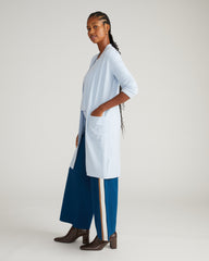 Savvy Double Knit Sweater Cardigan - Silver Blue