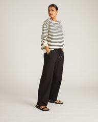 Lauren Classic Sweatshirt - Ecru/Black Stripe