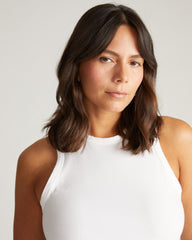 Cai High Neck Tank - White