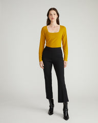 Long Sleeve Square Neck Tee - Mustard