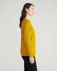 Long Sleeve Square Neck Tee - Mustard