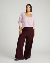 Long Sleeve Square Neck Tee - Pale Mauve
