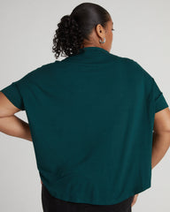 Petra Liquid Jersey Top - Forest Green